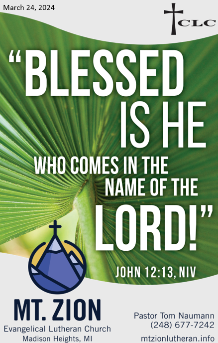 Palm Sunday – March 24, 2024