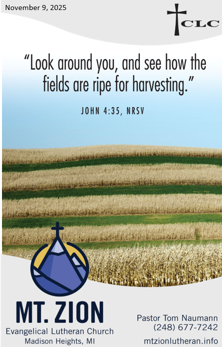 The Harvest Isn’t Far From Home – November 9, 2025